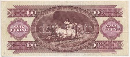 1992. 100Ft "B851 054570" nyomdai papírráncból eredő látványos nyomathibával T:III
Adamo ...
