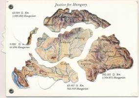 Justice for Hungary - mechanikus modern térképes irredenta lap. István A.I. de Kunéry The Hague-Neth...