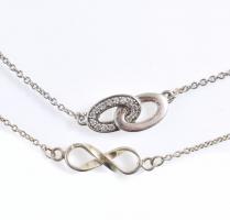 Ezüst(Ag) karkötő, 2 db, jelzett, h: 18 és 20 cm, bruttó: 4,11 g