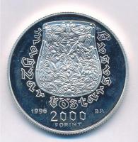1996. 2000Ft Ag "Honfoglalás" kapszulában T:1- (PP) patina Adamo EM141