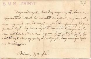 1914 Brijuni, Brioni; SMS Zrínyi az Osztrák-Magyar Haditengerészet Radetzky-osztályú pre-dreadnought...