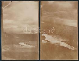 cca 1910-1930 Hazafelé Amerikából, hajózással kapcsolatos képek, 9 db régi fotó és fotólap, egy rész...