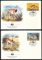 WWF Gazelles set on 4 FDC WWF Gazellák sor 4 FDC