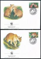 WWF: Afrikai aranymacska sor 4 FDC-n WWF African golden cat set 4 FDC