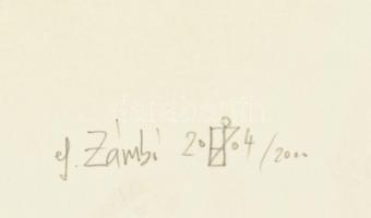 ef.Zámbó (efZámbó) István (1950-): Ördöglétra. Egyedi beavatkozású print (ebp), merített papír, jelz...