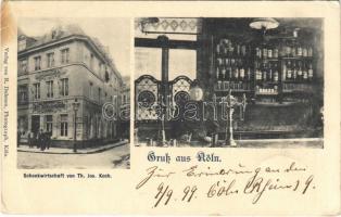 1899 Köln, Cologne; Schenkwirtschaft von Th. Jos. Koch / inn, interior with waitress. Verlag von R. Dohmen Photograph (EB)