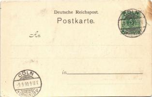 1899 Köln, Cologne; Schenkwirtschaft von Th. Jos. Koch / inn, interior with waitress. Verlag von R. ...