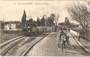 El-Harrach, Maison-Carrée (Algiers); Route de Rovigo / railway line, freight train, locomotive (EK)