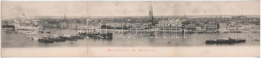 Venezia, Venice; Panorama / 3-tiled folding panoramacard (torn at fold)