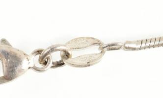 Ezüst(Ag) kígyó nyaklánc, medállal, jelzett, h: 59 cm, nettó: 10,21 g