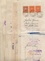 1929-1949. 14 db okmánybélyeges váltó, 7 féle váltónyomtatvány közte 4,5P-re felülnyomott 20P