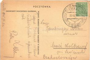 1935 Plonie ognisko i szumia knieje / Polish scout art postcard, sitting by the campfire s: Wincente...