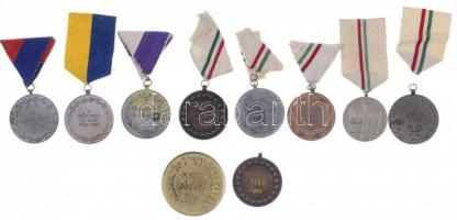 Vegyes 10db-os sport díj- és emlékérem tétel, 8db tenisz és 2db labdarúgó T:vegyes