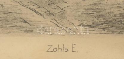 Zöhls E jelzéssel: Sopron - Régi Városház. Nyomat, papír. Jelzett a nyomaton. Üvegezett fa keretben,...