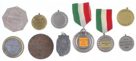 Vegyes 10db-os sport díj- és emlékérem tétel  T:vegyes