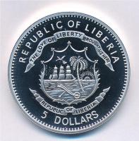 Libéria 2010. 5$ ezüstözött Cu "A történelem legnagyobb hadurai - Ulysses S. Grant" részbe...