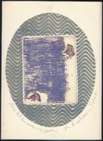 Swierkiewicz Róbert (1942-2019): Mese két kis madárról, 1971. Rézkarc, monotípia papír, jelzett, próbanyomat (próba) jelzéssel, lap szélén tollas és ceruzás húzással, 21,5×17 cm