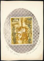 Swierkiewicz Róbert (1942-2019): Beteg sejt, 1971. Rézkarc, monotípia, papír, jelzett, próbanyomat (próba) jelzéssel, lap széle vágott, 21,5×17 cm