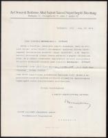 1915 Az Oroszok Betörése Által Sújtott Sárosi Népet Segítő Bizottság által a Műcsarnokban megtartott segélykiállítás 2 db köszönőlevele elárverezendő festmény felajánlásáért