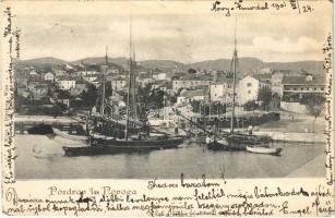 1901 Novi Vinodolski, Novi, Novoga; kikötő, hajók / port, ships (EK)