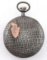 Omega zsebóra ezüst, pikkelyes tokkal, jelzett tok, jelzett szerkezet, sérült számlap  Tisztításra s...