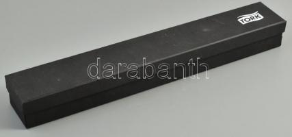 Tork porcelán olivabogyós tál, 6 db hozzá tartozó fém villával, eredeti dobozában. Matricás, hibátla...