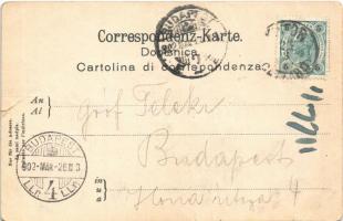 1902 Kotor, Cattaro; L'arrivo del Wurmbrandt / Ankunft des "Wurmbrandt" Österreichisc...