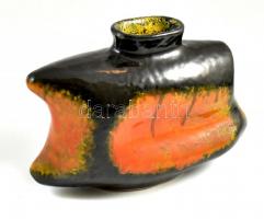 Beve jelzéssel: Retro kerámia váza. Mázas kerámia, kézzel festett, hibátlan 24x17 cm