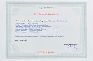 Roy Lichtenstein (1923-1997): Kompozíció. Ofszet litográfia, papír, nyomtatott jelzéssel, számozott ...