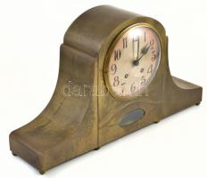 Quendel Constant Budapest réz art deco felesütős asztali óra, ingajáratos, Lenzkirch szerkezettel, e...