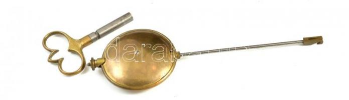 Quendel Constant Budapest réz art deco felesütős asztali óra, ingajáratos, Lenzkirch szerkezettel, e...