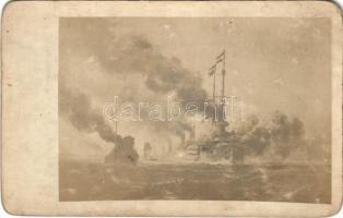 Az Osztrák-Magyar Haditengerészet hajóraja a tengeren / Escadre / Austro-Hungarian Navy art postcard...