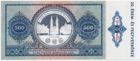 Pápa 2020. "MÉE Pápai csoport / 20. Érem és fegyverbörze" 500Ft alkalmi pénz T:I