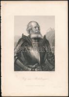 Friedrich Pecht (1814-1903) - G. Jaquemot: Götz von Berlichingen, Antonio. 2 db acélmetszet a Goethe...