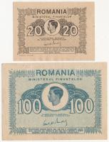 Románia 1945. 20L + 100L T:II,III Romania 1945. 20 Lei + 100 Lei C:XF,F