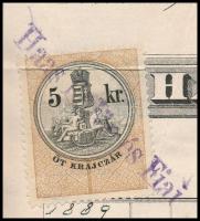 1889 Haas Fülöp és Fiai M. Kir. Udvari Szállítók fejléces számla 5kr illetékbélyeggel