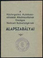 1935 Bp., A Közforgalmú Autóbuszvállalatok Alkalmazottainak Országos Nemzeti Szövetségének alapszabályai, 18p