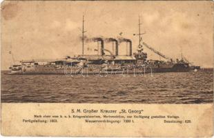 1917 SMS Sankt Georg osztrák-magyar páncélos cirkáló / SM Großer Kreuzer St. Georg K.u.K. Kriegsmarine Panzerkreuzer / WWI Austro-Hungarian Navy, SMS Sankt Georg armored cruiser. K.u.K. Kriegsministerium + K.U.K. KRIEGSMARINE SMS SANKT GEORG (EM)