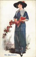 1914 Der Backfisch / Lady art postcard. B.K.W.I. Nr. 860/2. artist signed (EB)