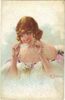 Lady art postcard s: Simeone (fl)