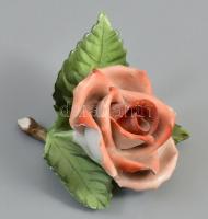 Herendi rózsa. Kézzel festett, jelzett, kis lepattanásokkal. 8x8 cm