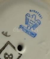 Aquincumi porcelán női akt, kézzel festett, jelzett, hibátlan m: 22 cm