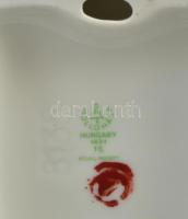 Hollóházi népviseletbe öltözött lány, kézzel festett, jelzett, gyári mázhibával, m:28 cm