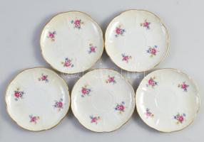 Zsolnay porcelán mokkás készlet. Matricás, jelzett , kevés kopással. Egy alátét hiányzik