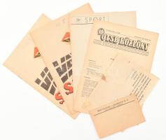 cca 1954 A Szentendrei Lokomotív Sportegyesülettel kapcsolatos nyomtatványok gyűjteménye