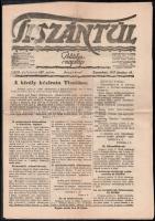 1914 Tisztántúl poltikai napilap XIII. évf. 137. sz., 1917 június 16., kis szakadásokkal, 8 p.