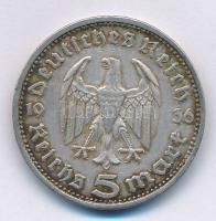 Német Harmadik Birodalom 1936E 5M Ag "Hindenburg" T:2- German Third Empire 1936E 5 Reichsm...