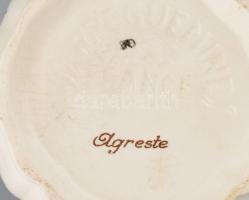 Sarreguemines fajansz teáskanna, kiöntő. Levonóképes, jelzett, hibátlan. 23 cm