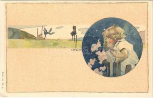 Wiener Künstler Postkarte / Viennese Art Nouveau postcard. Serie 165. No. 3. s: Gottlieb Theodore Kempf (Rb)