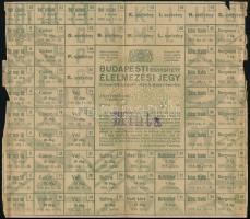 1918 Budapesti egyesített élelmezési jegy minta, szélein szakadásokkal